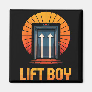 Lift Boy Retro Aufzug Design Lustiger Vintage Stil Magnet