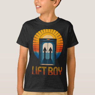 Lift Boy Retro Aufzug Design Lustiger Vintage Stil T-Shirt