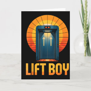 Lift Boy Retro-Aufzugdesign Lustiger Vintage-Stil Karte