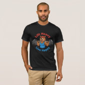 Lift Heavy Live Happy - Strong Bear Gym Motivation T-Shirt (Vorne ganz)