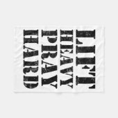 Lift Heavy Pray Hard Gym Christian Quote Fleecedecke (Vorderseite (Horizontal))