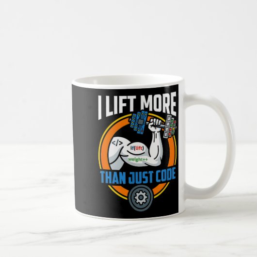 Lift more than code funny programmer developer fit kaffeetasse (Rechts)