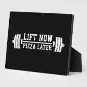 Lift Now, Pizza Spater, Barbell - Funny Novelty Gy Fotoplatte (Seite)