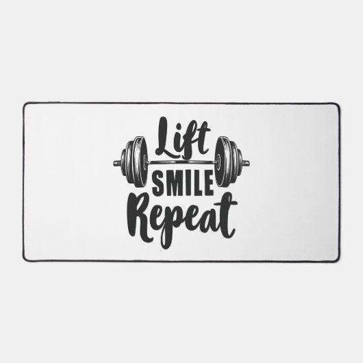 Lift Smile Repeat Gym Motivation Weightlifting Str Schreibtischunterlage (Vorderseite)