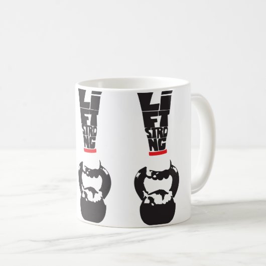 Lift Strong - Kettlebell Kaffeetasse (VorderseiteRechts)