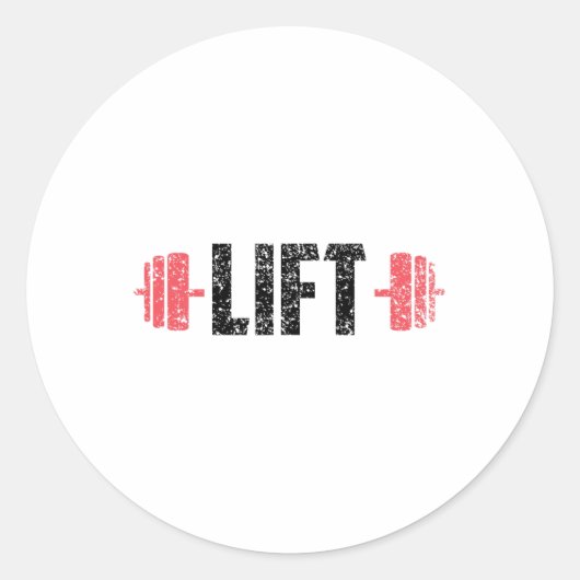 Lift Weightlifting Gym Lifting Workout Runder Aufkleber (Vorderseite)