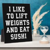 Lift Weights and Eat Sushi - Funny Carbs Novelty Fotoplatte (Seite)