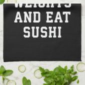 Lift Weights and Eat Sushi - Funny Carbs Novelty Geschirrtuch (Gefaltet)