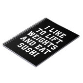 Lift Weights and Eat Sushi - Funny Carbs Novelty Notizblock (Linke Seite)