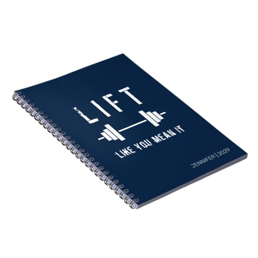 Lift wie Sie Gemein Es Blue White Fitness Notebook Notizblock (Rechte Seite)