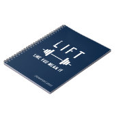 Lift wie Sie Gemein Es Blue White Fitness Notebook Notizblock (Linke Seite)