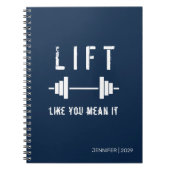 Lift wie Sie Gemein Es Blue White Fitness Notebook Notizblock (Vorderseite)