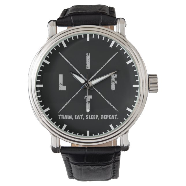 LIFT - Zug, essen, schlafen, wiederholen Armbanduhr (Vorderseite)