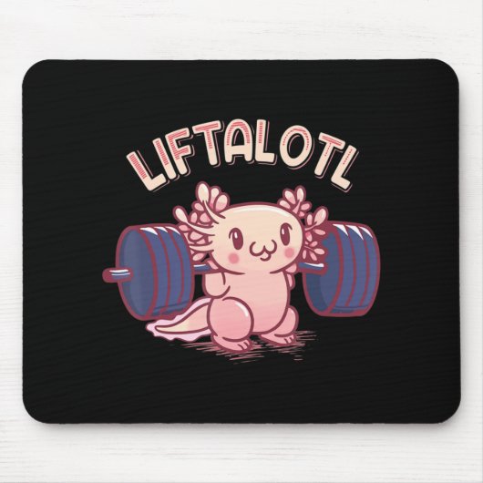 Liftalotl Lifting Axolotl Weightlift Gym Workou Mousepad (Vorne)