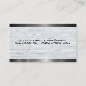 Lifting-Logo | Ziegel und Metall Visitenkarte (Rückseite)