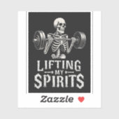 Lifting My Spirits Bodybuilding Skeleton Funny Gym Aufkleber (Blatt)