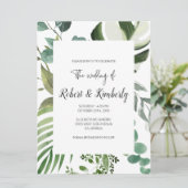 LIFY Botanical Eukalyptus Blätter Wedding Einladung (Stehend Vorderseite)