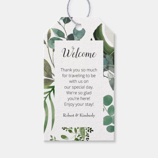 LIFY Botanical Eukalyptus Blätter Wedding Geschenkanhänger (Vorderseite)