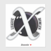 Liga Bowler, Bowling Ball mit X-Grafik, Vinyl Aufkleber (Blatt)