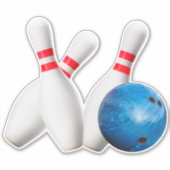 Liga Bowling Ball & Buttone, Vinyl Sticker (Vorderseite)