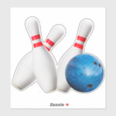 Liga Bowling Ball & Buttone, Vinyl Sticker (Blatt)