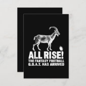 Liga Champion Fantasy Football Goat Geschenk Begleitkarte (Vorne/Hinten)