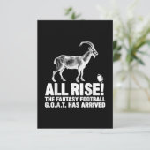 Liga Champion Fantasy Football Goat Geschenk Begleitkarte (Stehend Vorderseite)