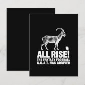 Liga Champion Fantasy Football Goat Geschenk Einladung (Vorne/Hinten)