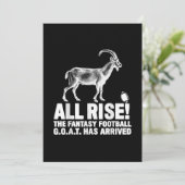 Liga Champion Fantasy Football Goat Geschenk Einladung (Stehend Vorderseite)