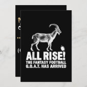 Liga Champion Fantasy Football Goat Geschenk Einladung (Vorne/Hinten)