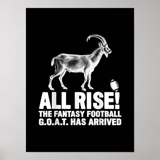 Liga Champion Fantasy Football Goat Geschenk Poster (Vorne)