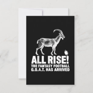 Liga Champion Fantasy Football Goat Geschenk RSVP Karte