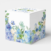 Ligh Blue Hydrangeas Grüne Blumengeschenk Hochzeit Geschenkschachtel (Rückseite)