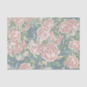 Ligh Steel Blue und Pink Roses Seidenpapier (Vorderseite)