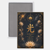 Light (光) chinesisches Zeichen Magnet (Vorderseite/Rückseite)