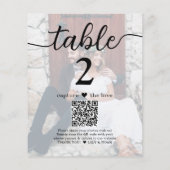 Light 2 Foto Wedding QR Code Script Tischnummer (Rückseite)