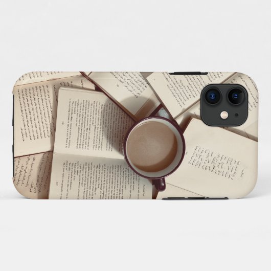 Light Academia Ästhetischer Kaffee und Bücher Case-Mate iPhone Hülle (Rückseite (Horizontal))