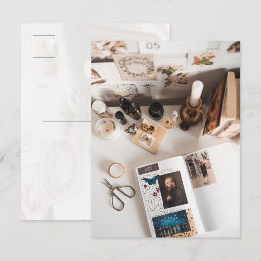 Light Academia Kunstjournaling-Ästhetik Postkarte (Vorne/Hinten)