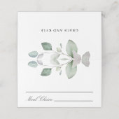 Light Airy Botanical Greenerity Wedding Platzkarte (Außenseite Aufgefaltet)