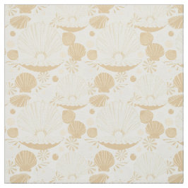 Light Airy Seashells Muster auf Weiß Stoff