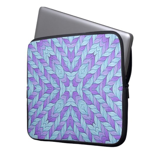 Light Amethyst and Pale Aqua Pattern Laptopschutzhülle (Vorderseite Links)