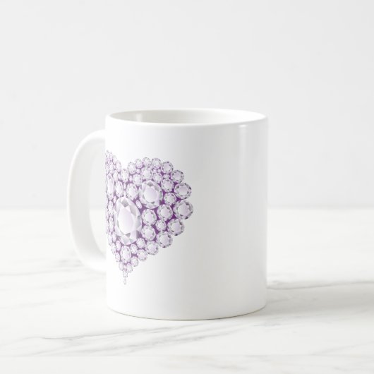 Light Amethyst Heart Gems Kaffeetasse (Vorderseite Links)