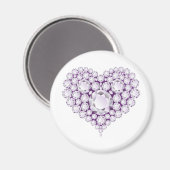 Light Amethyst Heart Gems Magnet (Vorderseite/Rückseite)