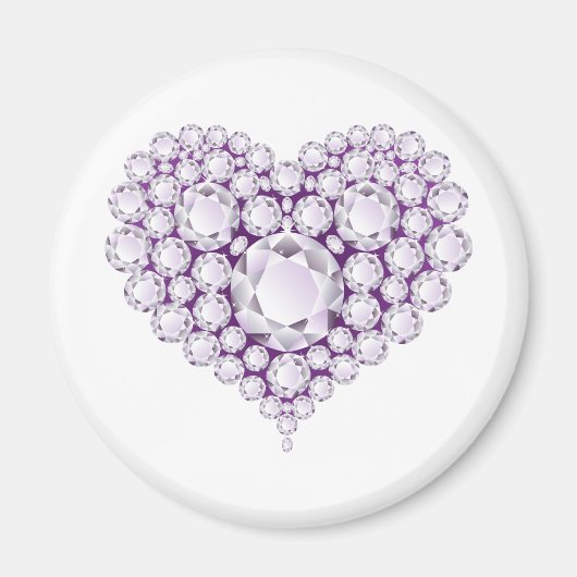 Light Amethyst Heart Gems Magnet (Vorne)