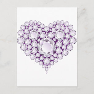 Light Amethyst Heart Gems Postkarte