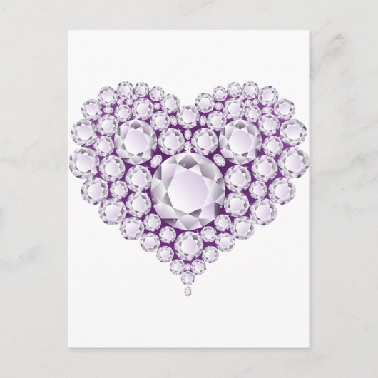 Light Amethyst Heart Gems Postkarte (Vorderseite)