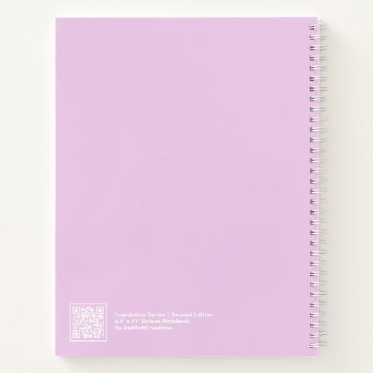 Light Amethyst Purple Modern Big "NOTEBOOK" Notizblock (Rückseite)