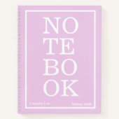 Light Amethyst Purple Modern Big "NOTEBOOK" Notizblock (Vorderseite)