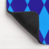 Light and Dark Blue Harlequin Diamonds Checkers Mousepad (Ecke)