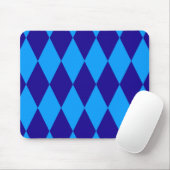 Light and Dark Blue Harlequin Diamonds Checkers Mousepad (Mit Mouse)